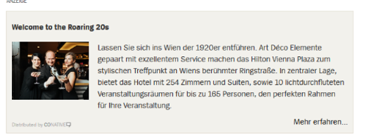 CONATIVE – BEST CASE: Hotel Hilton Vienna